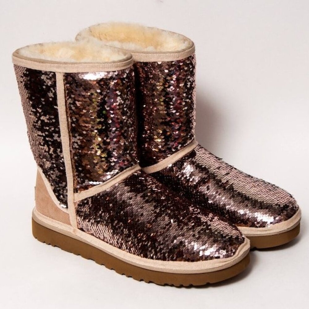 UGG Women’s Classic Short Sequin Boots - 8